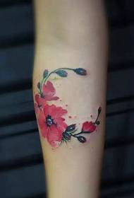 ແຂນຮູບແບບ tattoo floral ສົດຂະຫນາດນ້ອຍ