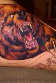 Ramiona na wzór tatuażu kolorowy zły niedźwiedź