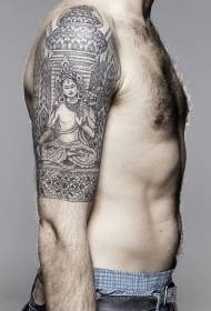 Tatuado de budhisma stilo sur la brako