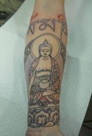 Kommen Sie zu Buddha Linie gemalt Arm Tattoo-Muster