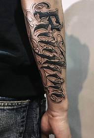 stilig armblomma mode engelska tatuering mönster