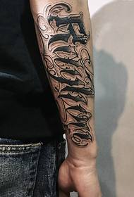 čeden ročni cvet modni angleški vzorec tatoo