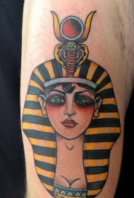 colored Egyptian idol tattoo on the arm