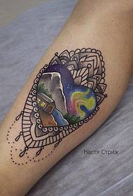Ankle Brahma starry sky landscape tattoo tattoo pattern