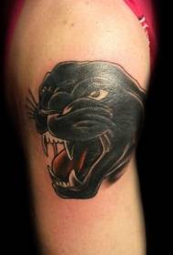 disegno del tatuaggio testa di pantera nera braccio