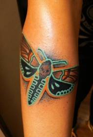 Πολύχρωμο μοτίβο τατουάζ έντομο στο βραχίονα