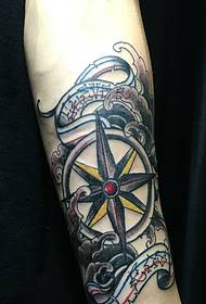 шемата за тетоважи на компасот за раце е многу лична