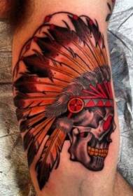 Patrón de tatuaxe de cráneo indio de gran brazo