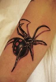 Modello di tatuaggio ragno 3D nero sul braccio