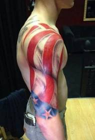 colorit patró de tatuatge de braç de bandera americana