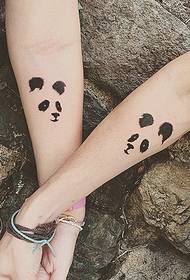 cocok untuk pasangan lengan pola tato lucu dot Panda