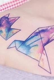 Braccio Splashing Paper Crane Tattoo