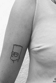 Big Shrek cartoon avatar simple line tattoo pattern