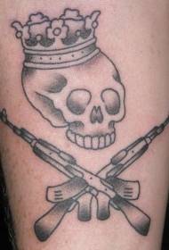 Crown 冲 en tattoo pistool tattoo-patroon