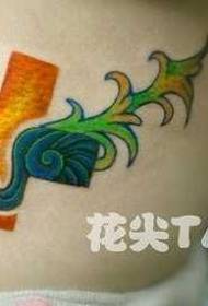 Gekleurde kruis tatoeëringspatroon