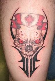 Цвят на краката канадски череп символ татуировка модел