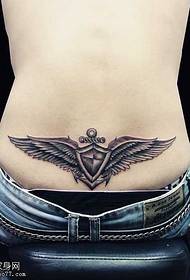 Midja vackra vingar tatuering mönster