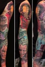 Colored set of flowers, tattoos, appreciation