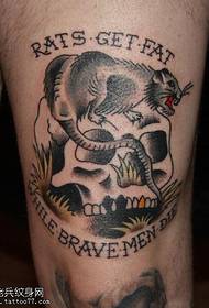 Modèle de tatouage jambe souris souris
