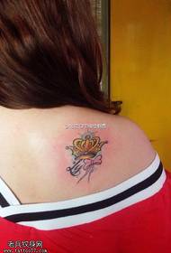 Shoulder crown bow tattoo pattern