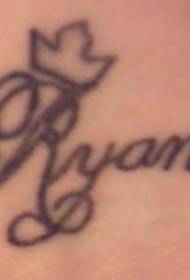 Modello di tatuaggio corona nome inglese