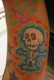 Armfärgade tecknade mönster för skalle-tatuering
