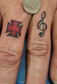 Ang pattern ng daliri at tandaan ang pattern ng tattoo