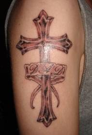 Arm letter cross tattoo pattern