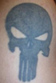Skull tattoo-ôfbylding fan skouder swarte punisher