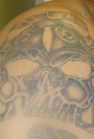 Padrão de tatuagem de caveira de estilo asteca