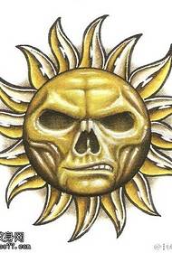 頭蓋骨太陽原稿タトゥーパターン