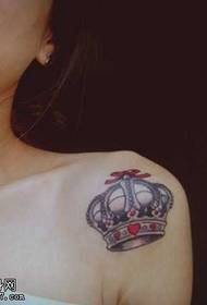 Small black gray crown tattoo pattern