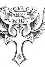 Modello di tatuaggio croce manoscritto