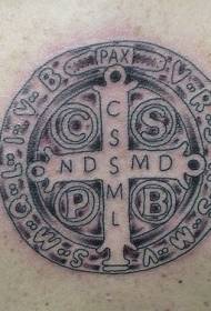 Padrão de tatuagem cruz católica