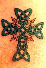 Irish Celtic knot cross tattoo pattern