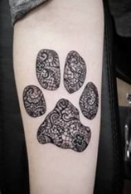 Bracciu di ragazza in linea nera schizzo elemento di lace lace cute dog claw picture picture