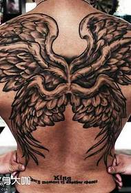 Back wings tattoo pattern