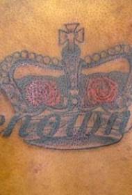 Ružová koruna so vzorom tetovania listov