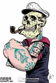 skullOld man comic manus tattoo tattoo
