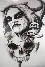 Materiale del tatuaggio horror in primo piano