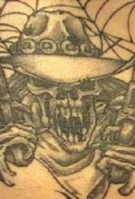 Modello tatuaggio pistola bandito bianco e nero