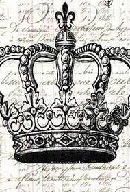 Manuscript crown tattoo pattern