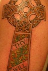 Vine náhrobek kříž tetování vzor