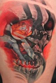 Noha ilustrace styl barevné lidské lebky tetování vzor