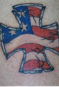अमेरिकन ध्वज क्रॉस गोंदण नमुना