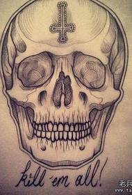 Schoolskullcross tatuu afọwọkọ afọwọkọ