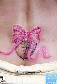 Colorful bow tattoo pattern popular at the waist