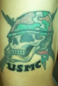 Cor tinta cintura cadros de tatuaxe do cráneo dos Marine Marine Corps