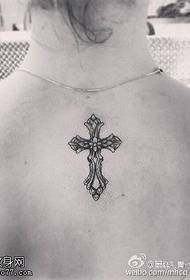 Krása zadní kříž tetování vzor