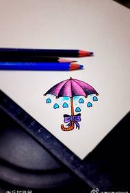 Värvilise vihmavarju vibu tätoveeringu käsikirjamuster
